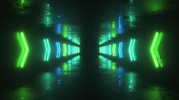vert néon embrasé flèches tunnel video