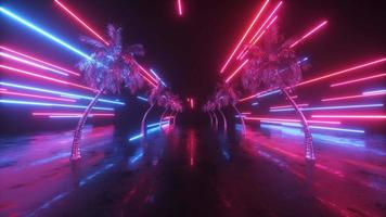 Neon- fliegend Saiten und Palmen Schleife video