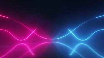 Curved Neon Glowing Strings Flowing Background video