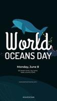 World Oceans Day. Template to celebrate World Oceans Day vector