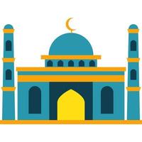 Illustration vector graphic design Modern Flat Elegant Islamic Mosque Building, Suitable for Diagrams, Map, Infographics, Illustration, And Other Graphic Related Assets