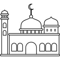 Illustration vector graphic design hand drawing style of muslim mosque