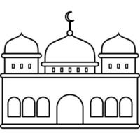 Illustration vector graphic design hand drawing style of muslim mosque