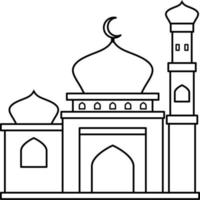 Illustration vector graphic design hand drawing style of muslim mosque