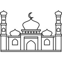 Illustration vector graphic design hand drawing style of muslim mosque