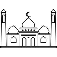 Illustration vector graphic design hand drawing style of muslim mosque