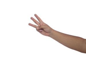 hand gesture of an asian man using the number three symbol png