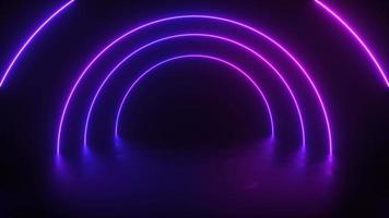 neon lysande båge rörelse bakgrund video