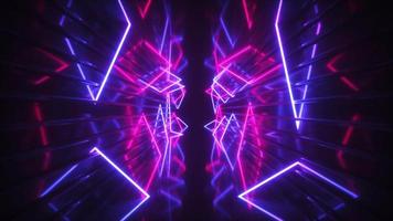 roterande neon rör i reflekterad tunnel video