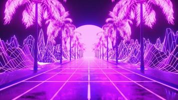 synthwave neon raggiante sfondo video