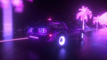 futurista cyberpunk carro fundo video
