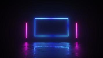 Rectangular Neon Flickering Frame Backdrop video