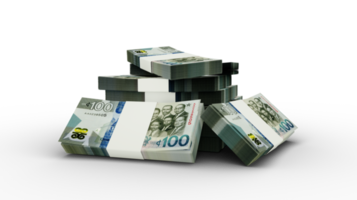 3d rendering of Stack of Ghanaian cedi notes. bundles of Ghanaian currency notes png