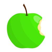 The Green Apple Had Been Bitten By Someone vector