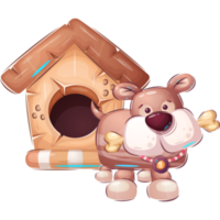 Dog Animal in Kennel Cartoon Character png