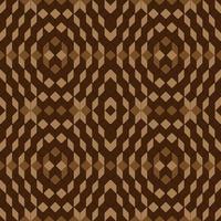 Seamless fabric geometric pattern in brown on a black background. vector