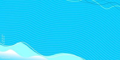 Vector illustration of wavy gradient blue background with modern element and wave line pattern