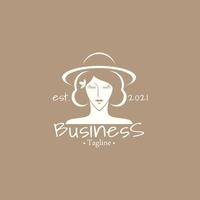 simple beautiful woman logo vector