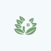 house and leaf logo vector