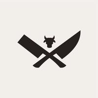 butcher knife simple logo vector