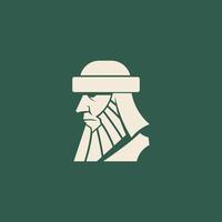 simple logo of man with beard vector