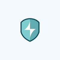 shield and electricity simple logo vector