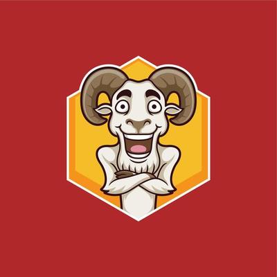 cute cartoon goat mascot