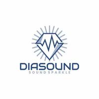 simple logo of diamond and sound vector