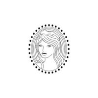 simple beautiful woman logo vector