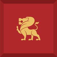 logotipo de león simple vector
