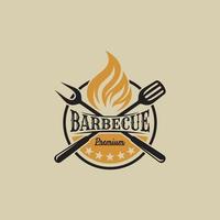 simple barbecue logo vector