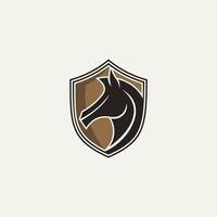 horse and shield simple logo vector