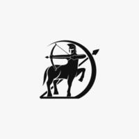 simple centaur and arrow logo vector