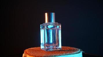 Perfume on wood Transparent perfume bottle video