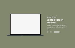 Modern thin frame realistic laptop, notebook or ultrabook mockup to easily insert UI interface advertising presentation vector