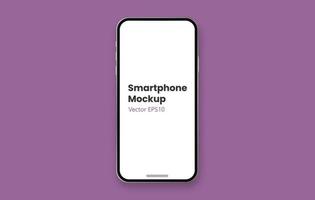 Realistic smartphone mockup.  Device UI UX mockup for presentation template.  smartphone vector mockup on a purple background