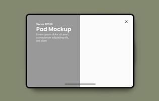 A realistic and elegant pad mockup.  Device UI UX mockup for presentation template. vector