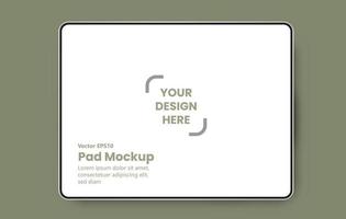 A realistic and elegant pad mockup with a thin frame.  Device UIUX mockup for presentation template. vector