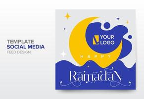 Modern eid mubarak simple template for social media, feed, story, reel post design vector