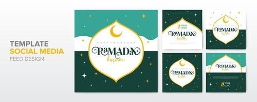 Modern eid mubarak simple template for social media, feed, story, reel post design vector