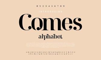 Comes vintage alphabet fashion typeface, music, technology font vector