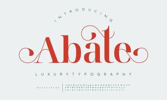 Abate Fashion font alphabet. Minimal modern urban fonts for logo, brand etc. Typography typeface uppercase lowercase and number. vector illustration