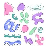 Set of Hand drawn abstract shape in doodle style vector