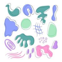 Set of Hand drawn abstract shape in doodle style vector