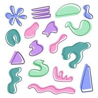 Set of Hand drawn abstract shape in doodle style vector