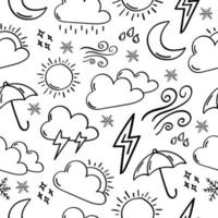 Hand drawn weather seamless pattern vector