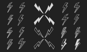 hand drawn lightning icon on chalkboard vector