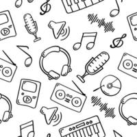 Hand drawn music seamless pattern vector