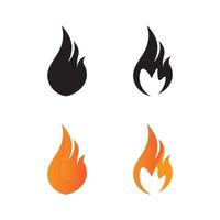 fuego fuego logo icono vector conjunto diseño modelo