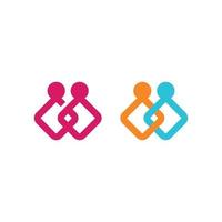 Abstract people logo design.fun people,healthy people,sport,community people symbol vector illustration